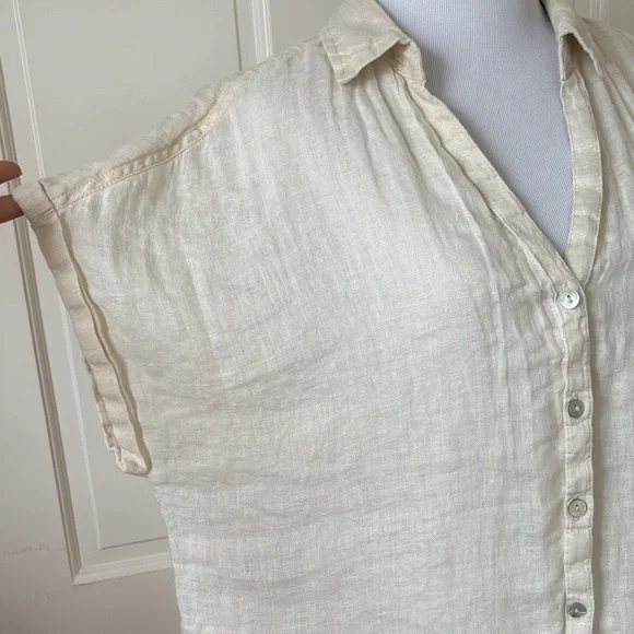 C&C California 100% Linen Button-Up Top size L - Picture 3 of 10